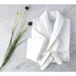 Matouk White Waffle Robe w/ Tie Egyptian Cotton Size XL
